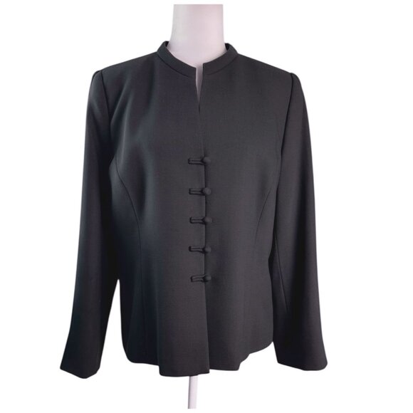 CARLISLE Vintage Blazer Jacket Grayish-Green Button Front 100% Wool Women's 14 - Picture 8 of 8